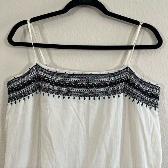 J.Crew M Embroidered Siesta Drop Waist Spaghetti Strap Mini Dress Cream - Picture 3 of 15